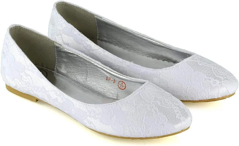 Womens Flat Bridal Shoes Ladies