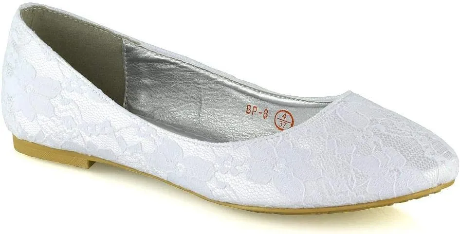 Womens Flat Bridal Shoes Ladies