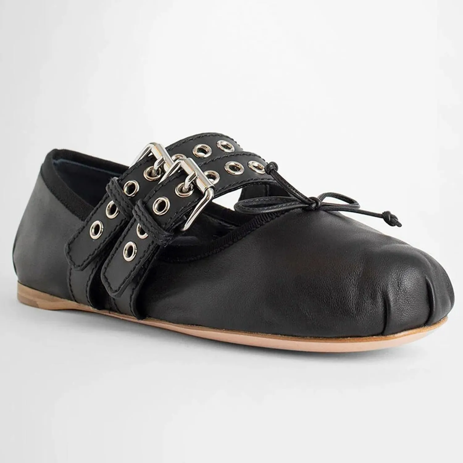 Women's Flats Black Ballet Flats for Women Bowknot Round Toe Comfort Lightweight Foldable Flats with Buckle Strap Slip On Dress Shoes Lace Up Closed Toe Sandals Women