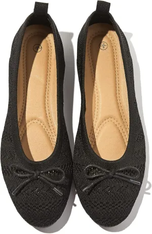 Women's Flats Shoes Dress Shoes Round Toe Ballet Flats Comfortable Crochet Lace Black Flats Low Heel