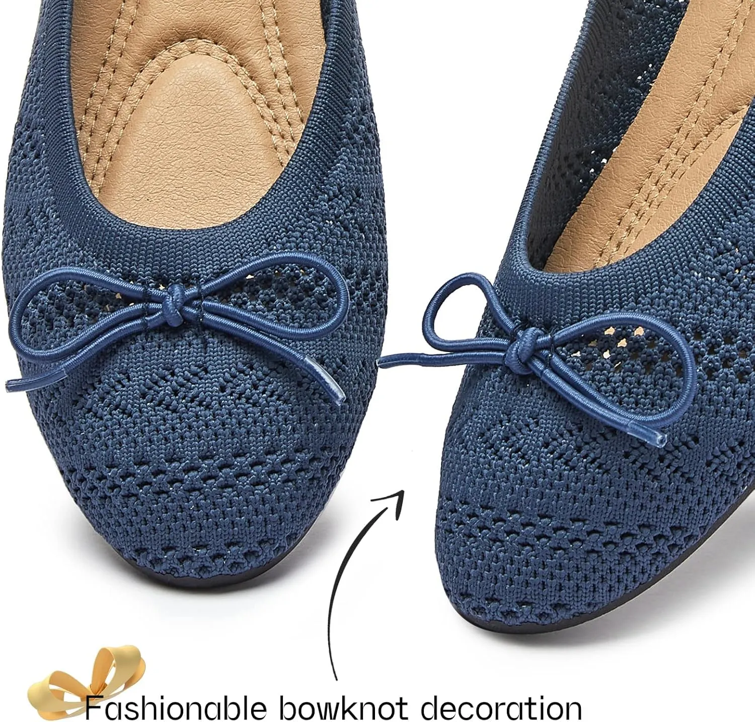 Women's Flats Shoes Dress Shoes Round Toe Ballet Flats Comfortable Crochet Lace Black Flats Low Heel
