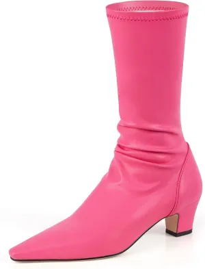 Women's Gogo Boots Knee High Boots Pointed Toe Chunky Heel Fashion Dress Boots