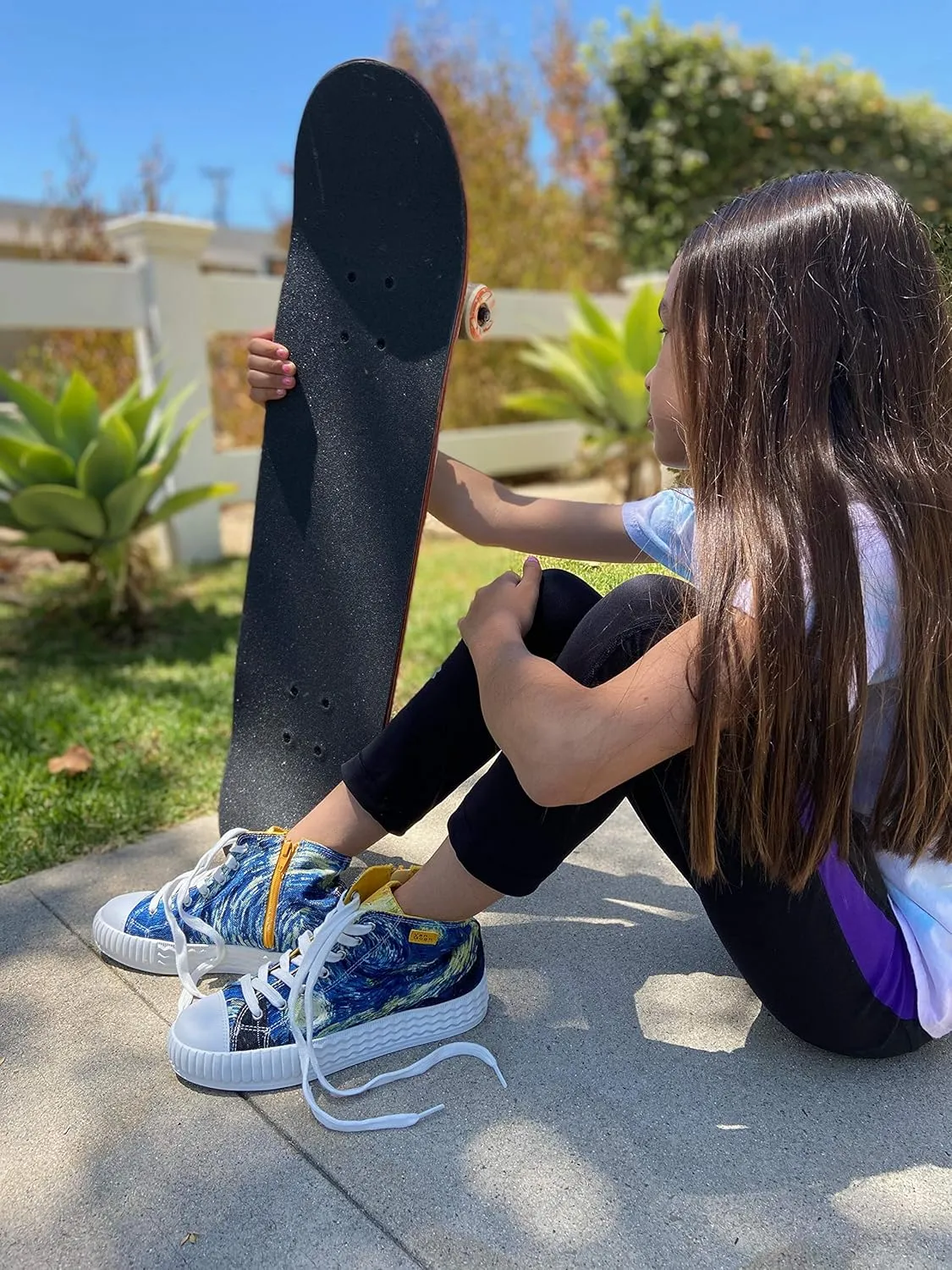 Women's High Top Platform Lace Up Canvas Van Gogh Shoes - Casual Fashion & Walking Sneakers | Famous Print Art