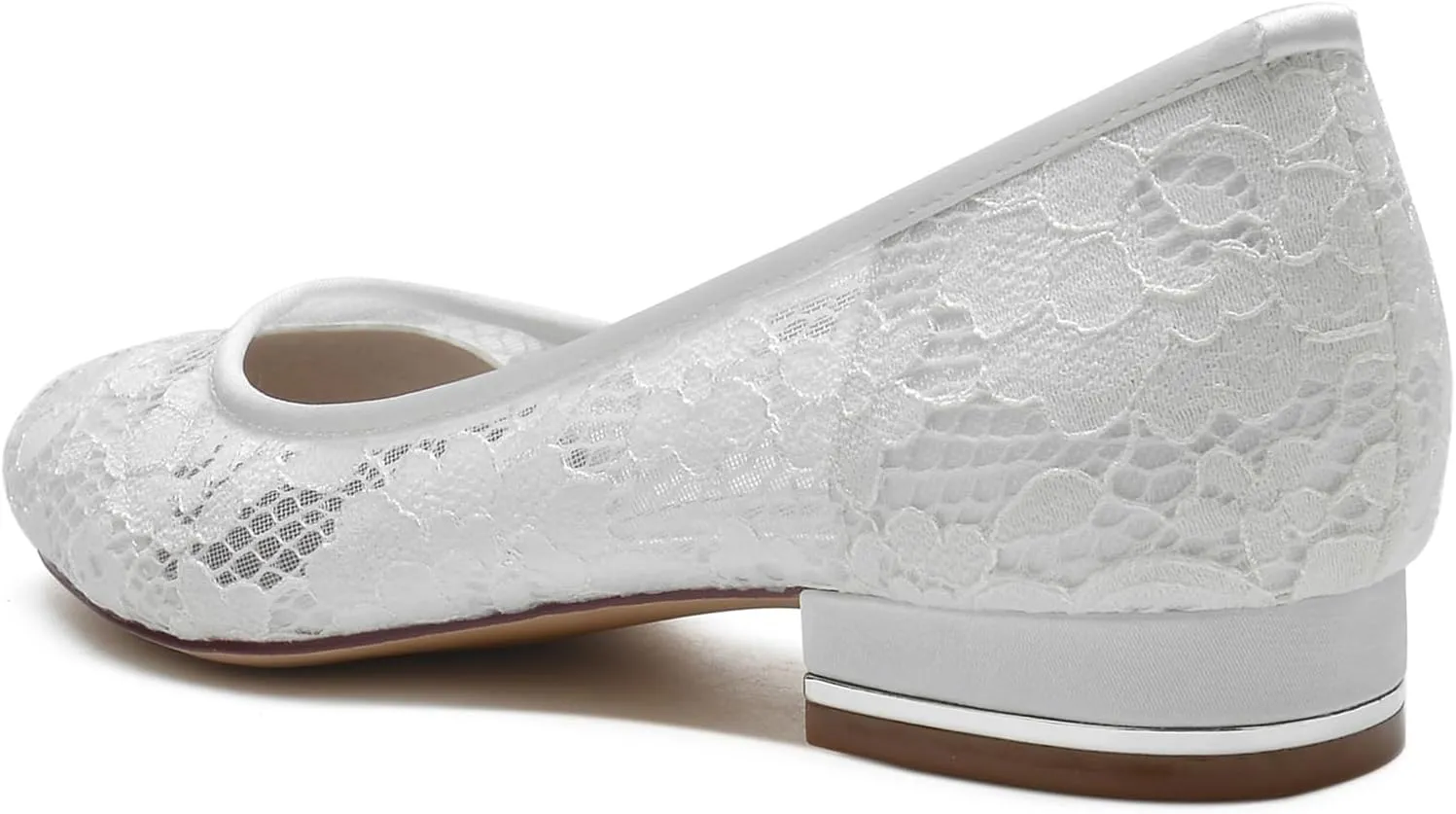 Women's Lace Dress Shoes Bridal Ballet Shoes Evening Prom Party Shoes Mesh Wedding Dress Flats