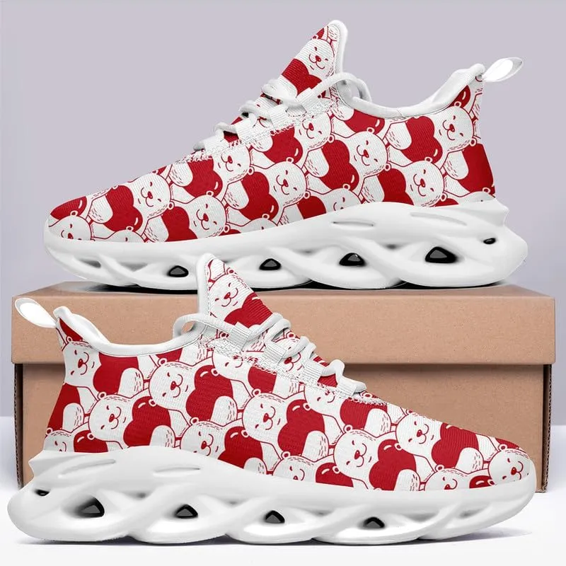 Women's Love Print Sneakers, Lightweight Breathable Casual Walking Shoes – Trendy Romantic Heart Design Athletic Sneakers
