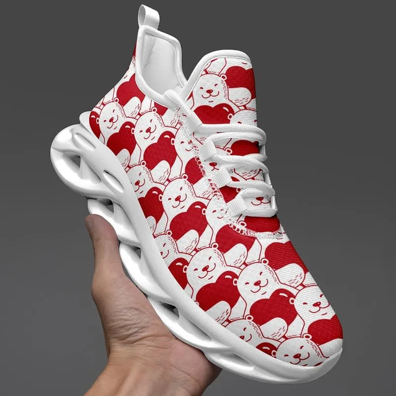 Women's Love Print Sneakers, Lightweight Breathable Casual Walking Shoes – Trendy Romantic Heart Design Athletic Sneakers
