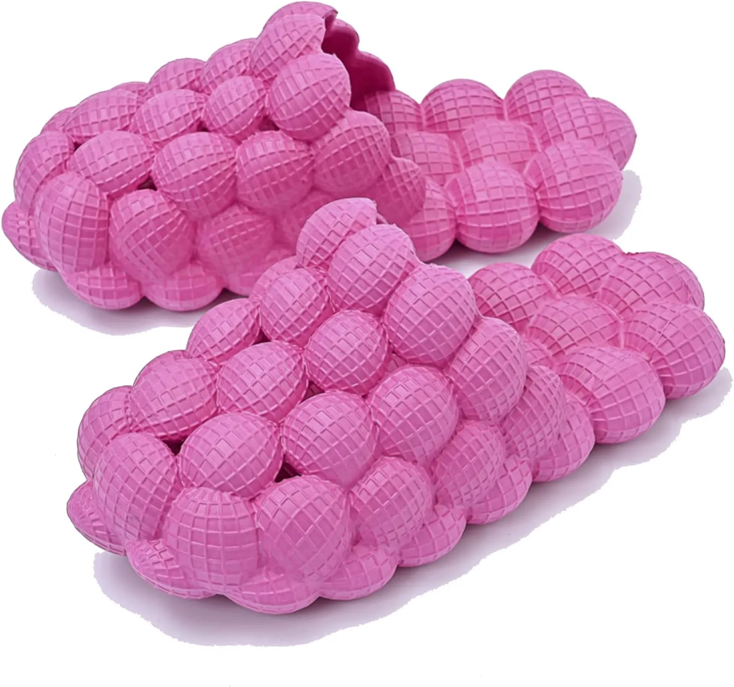 Womens Mens Massage Bubble Slides Slippers, Lychee Non-Slip Spa Slippers, Soft Breathable Stress Relief Slide Sandals For Gym Shower Bedroom Home Sandals