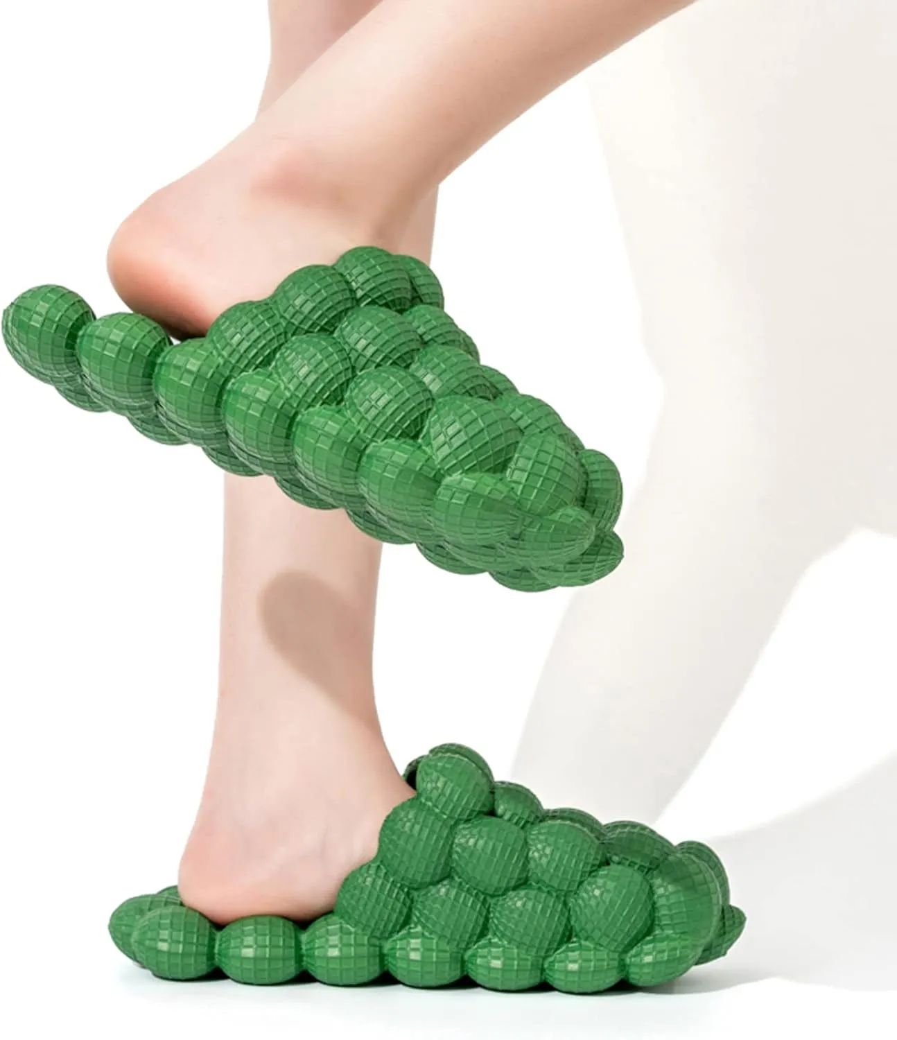 Womens Mens Massage Bubble Slides Slippers, Lychee Non-Slip Spa Slippers, Soft Breathable Stress Relief Slide Sandals For Gym Shower Bedroom Home Sandals