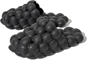 Womens Mens Massage Bubble Slides Slippers, Lychee Non-Slip Spa Slippers, Soft Breathable Stress Relief Slide Sandals For Gym Shower Bedroom Home Sandals