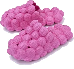 Womens Mens Massage Bubble Slides Slippers, Lychee Non-Slip Spa Slippers, Soft Breathable Stress Relief Slide Sandals For Gym Shower Bedroom Home Sandals