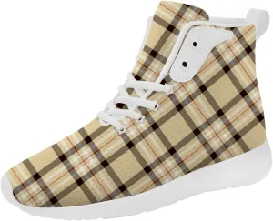Women's Men's Plaid High Top Shoes Scottish Buffalo Plaid High Top Sneakers Casual Shoes Gifts for Men Women