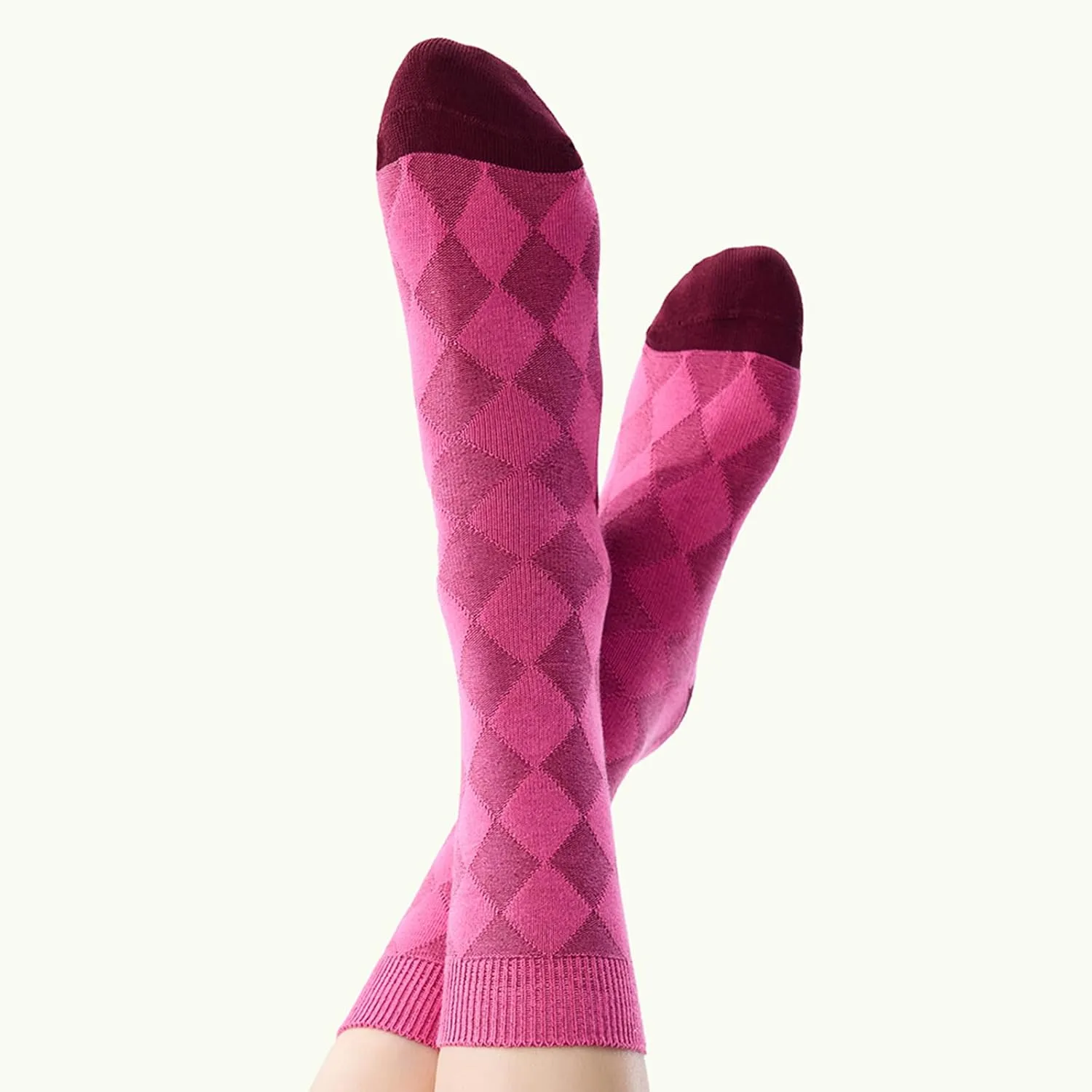 Women's Novelty High Ankle Socks 4 Pairs Patterned Cotton Funky Preppy Crew Socks