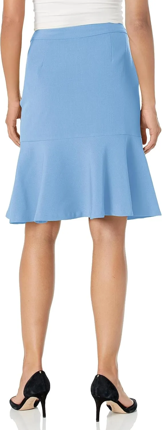 Women's One Button Framed Blazer & Flounce Skirt, 2pc Set