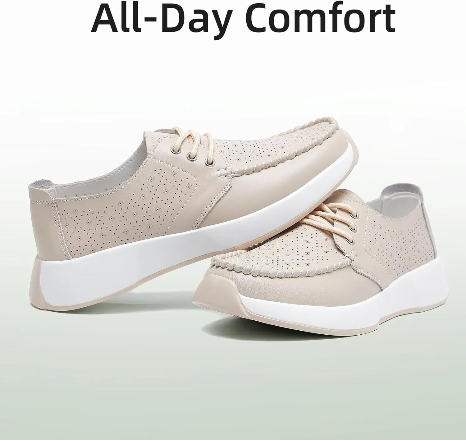 Women's Orthopedic Leather Dress Walking Shoes: Casual Sneakers with Arch Support for Plantar Fasciitis, Comfortable Supportive Shoes with Orthotic Insoles for Foot and Heel Pain