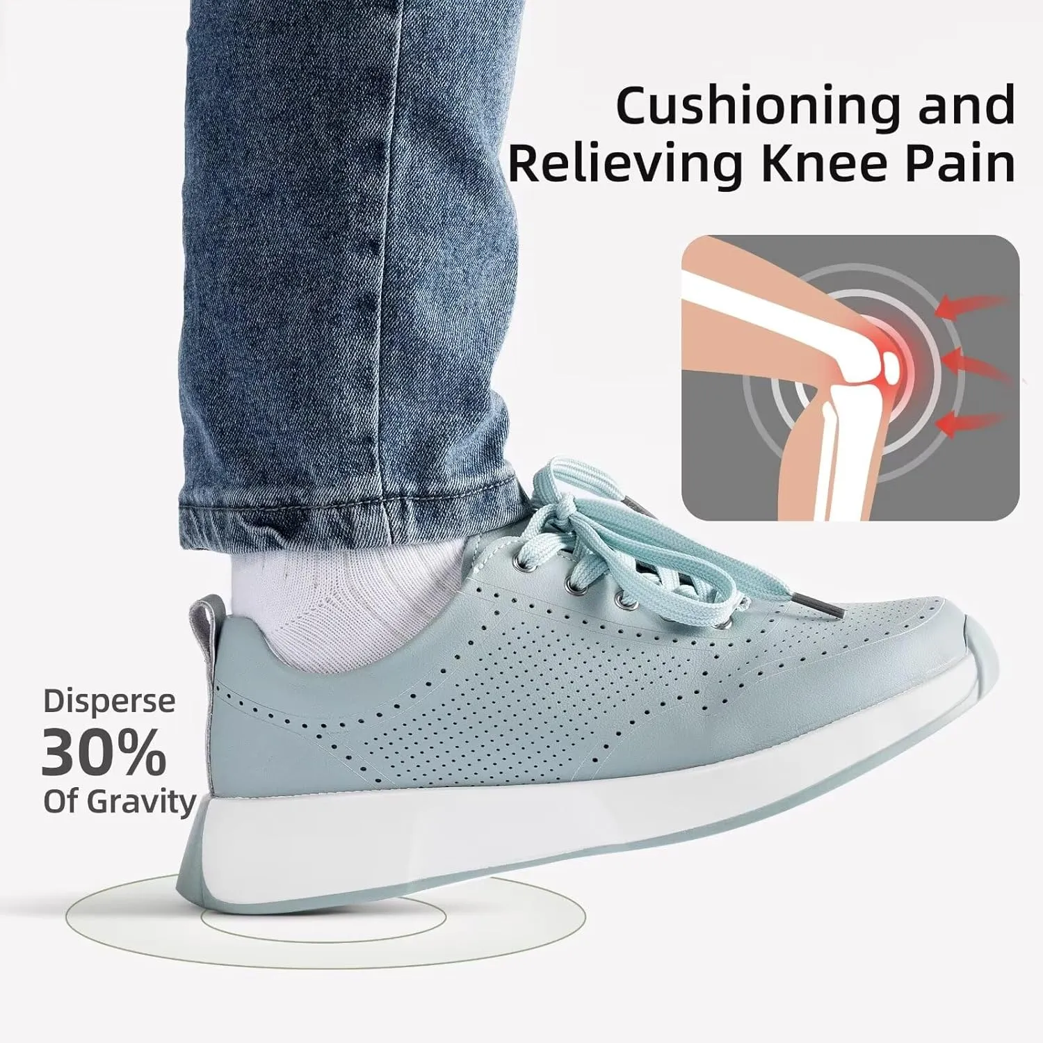 Women's Orthopedic Leather Dress Walking Shoes: Comfortable Shoes with Arch Support for Plantar Fasciitis, Casual Flat Feet Supportive Fashion Sneakers for Foot and Heel Pain Relief