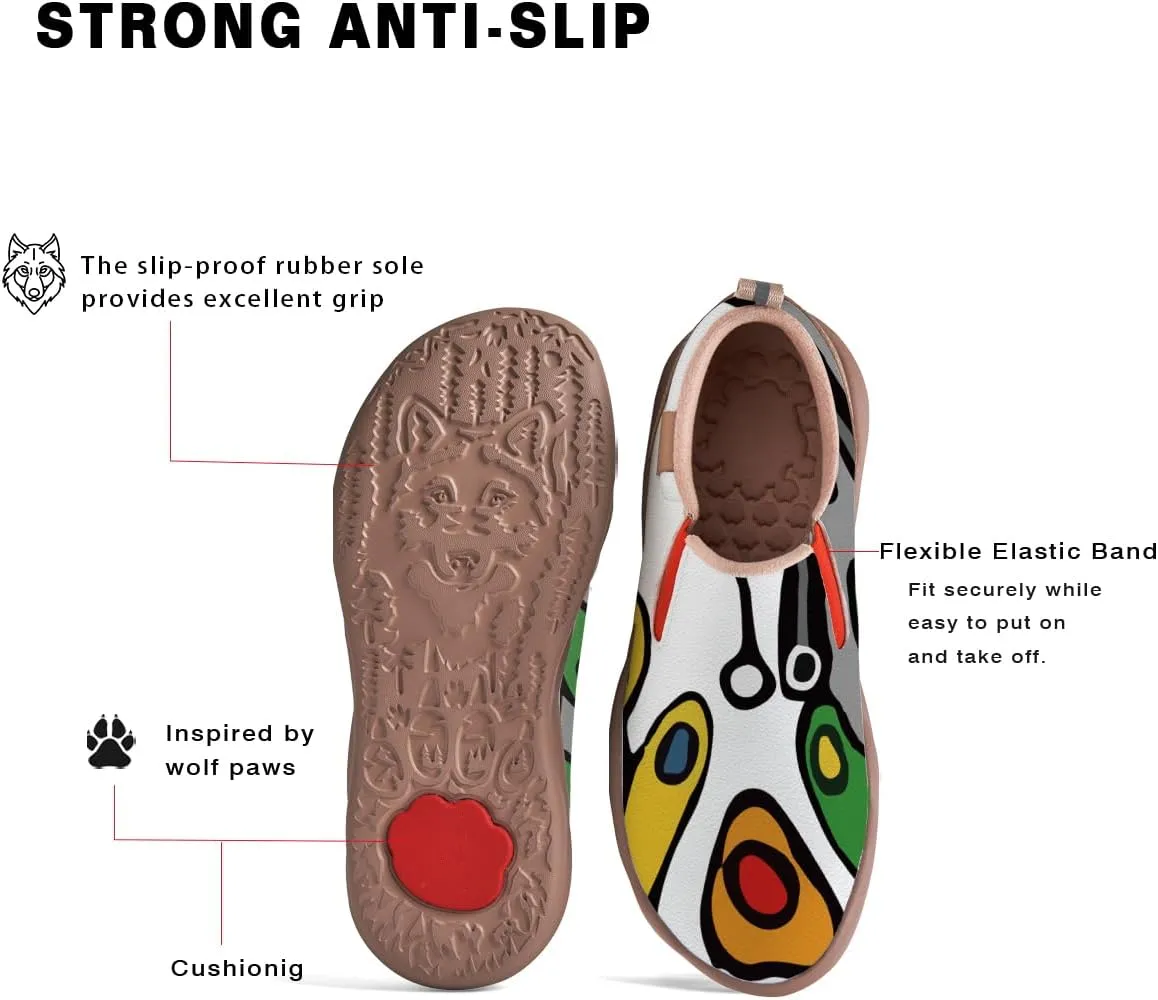 Womens Painted Travel Shoes - Loafers Abstract Art Flat Shoe Slip On Fashion Sneaker Ladies Casual Walking Shoes