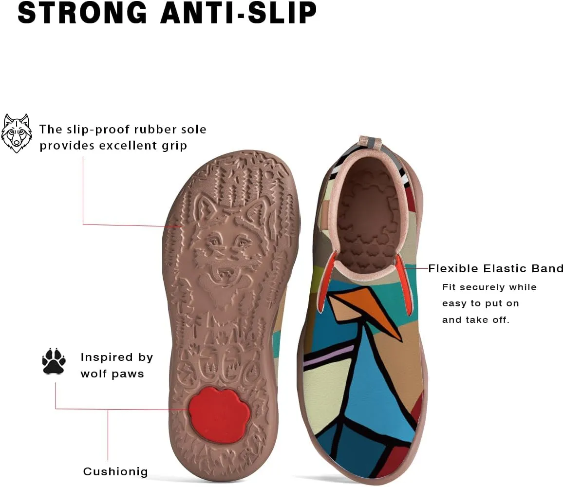 Womens Painted Travel Shoes - Loafers Abstract Art Flat Shoe Slip On Fashion Sneaker Ladies Casual Walking Shoes