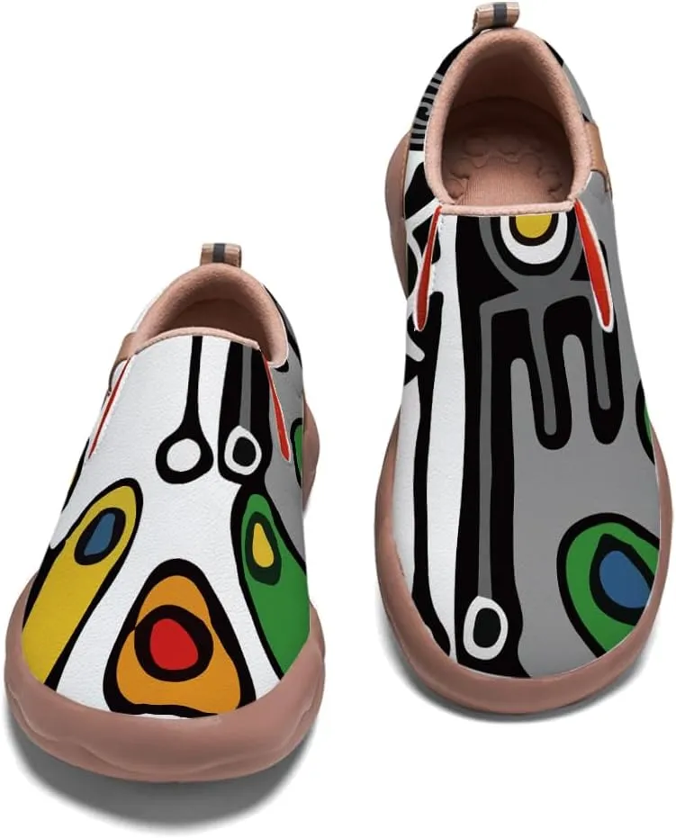 Womens Painted Travel Shoes - Loafers Abstract Art Flat Shoe Slip On Fashion Sneaker Ladies Casual Walking Shoes