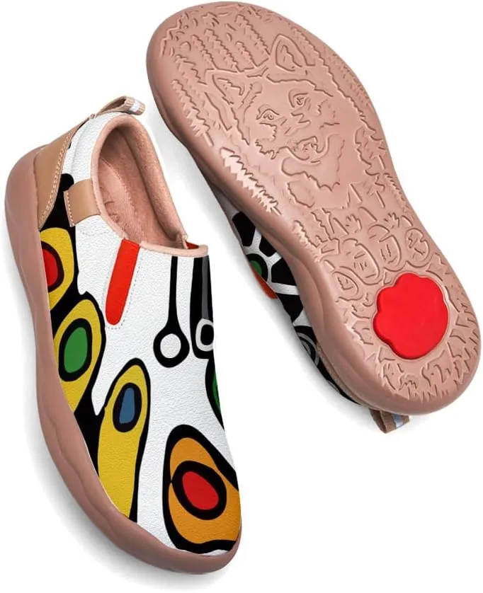 Womens Painted Travel Shoes - Loafers Abstract Art Flat Shoe Slip On Fashion Sneaker Ladies Casual Walking Shoes