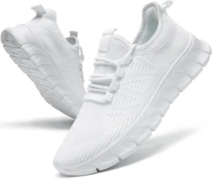 Womens Running Shoes Tennis Walking Sneakers Lightweight Non Slip Workout Sport Gym Shoes Casual Fashion Sneaker White Size 9