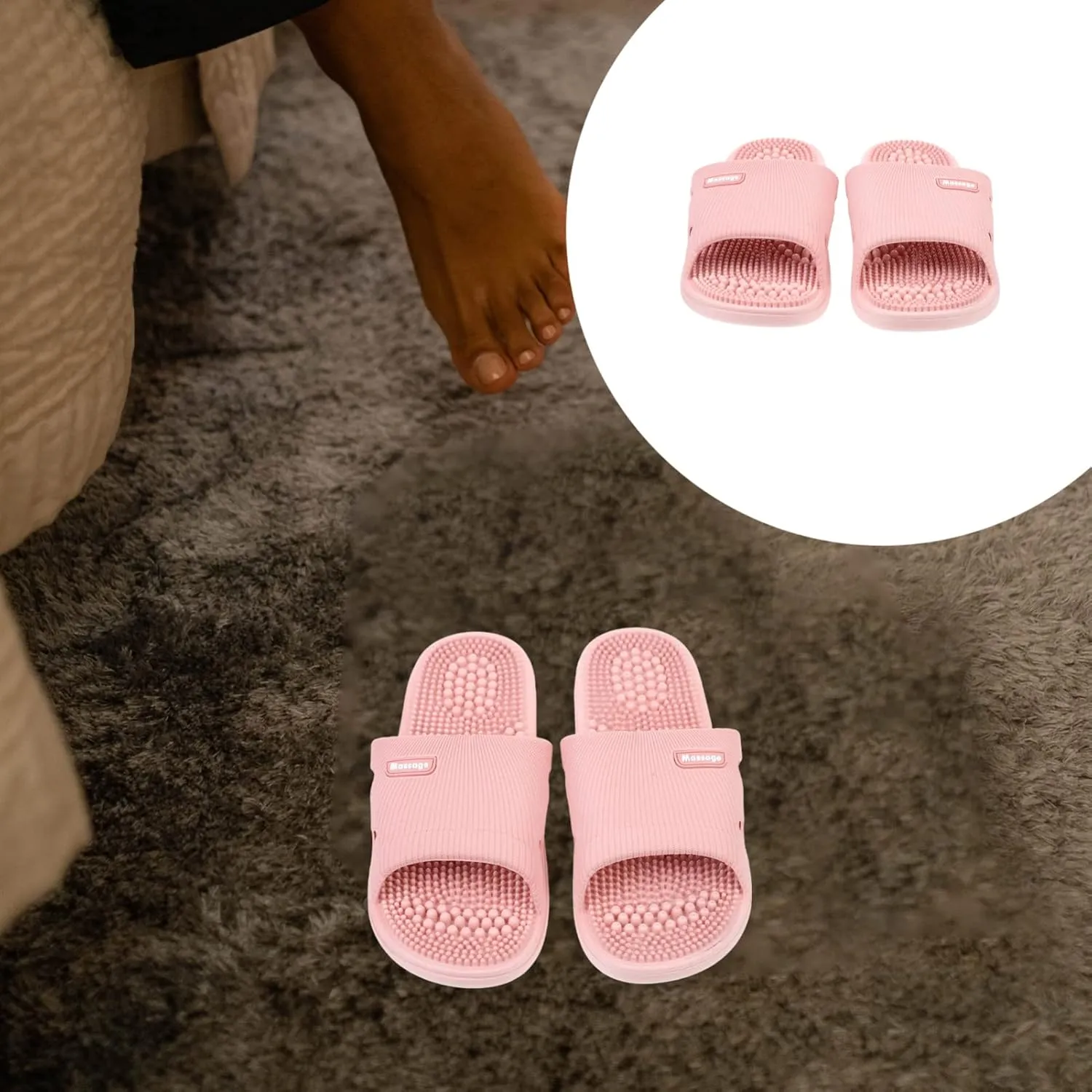 Womens Sandals Mens Sandals Foot Massage Slippers Summer Home Non- Elastic Unisex Sandals for Shower Indoor (, 38-39) Sandalias para Mujer Womens Slippers
