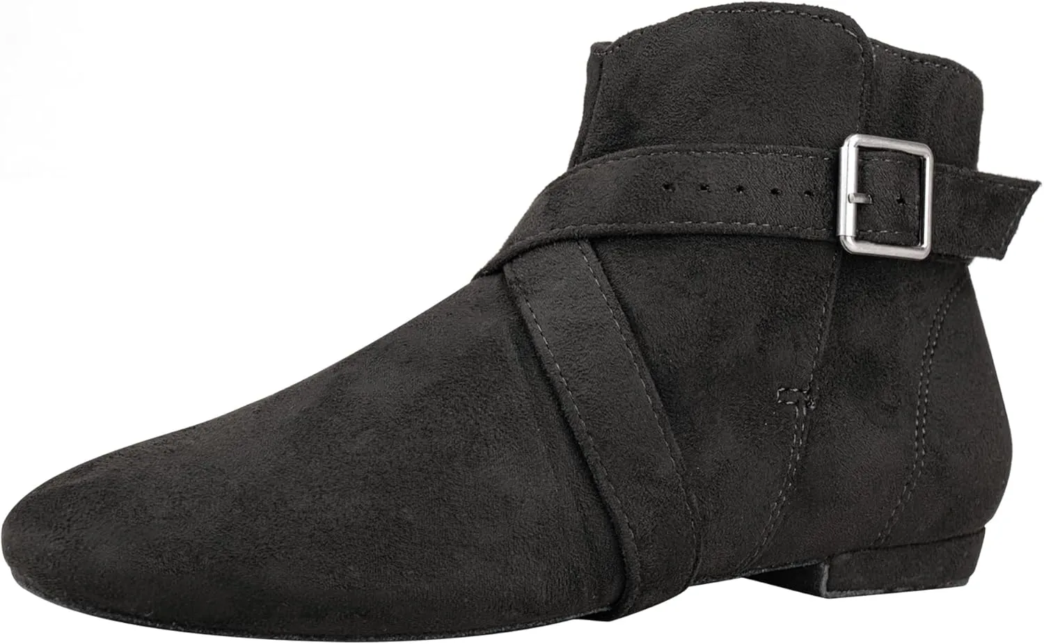 Women's Short Dance Boots Lace Up and Velcro Ankle Shoes with Suede Sole for Line Dance West Coast Swing Ballroom Latin Jazz Modern Practice and Performance Dance Shoes