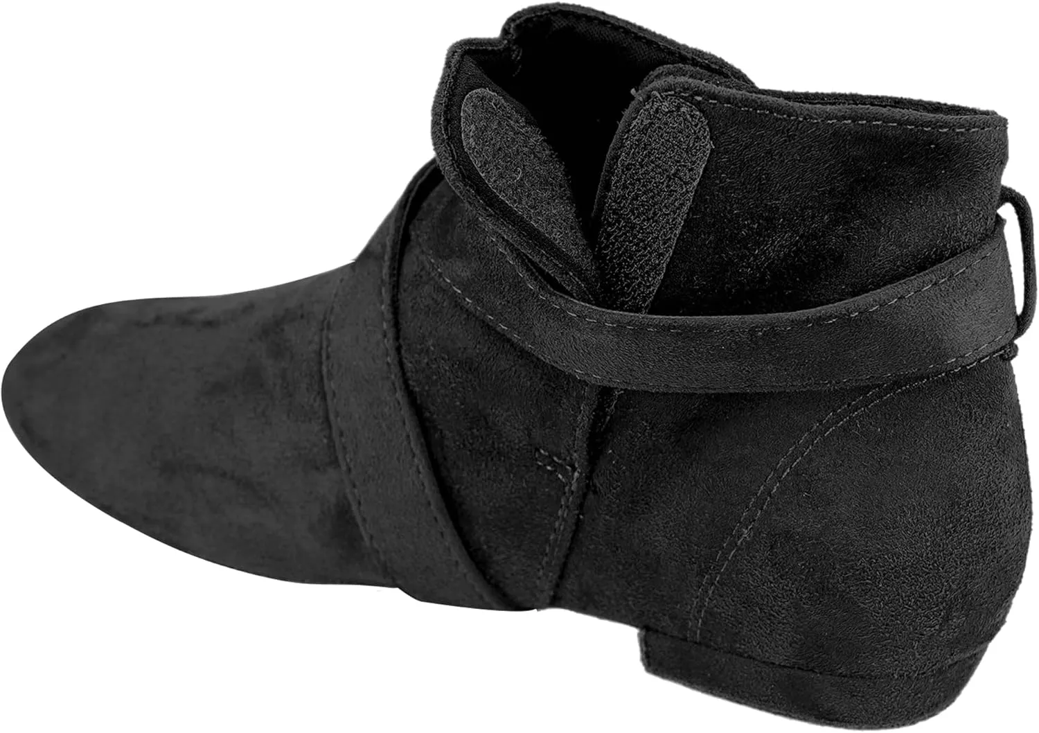 Women's Short Dance Boots Lace Up and Velcro Ankle Shoes with Suede Sole for Line Dance West Coast Swing Ballroom Latin Jazz Modern Practice and Performance Dance Shoes