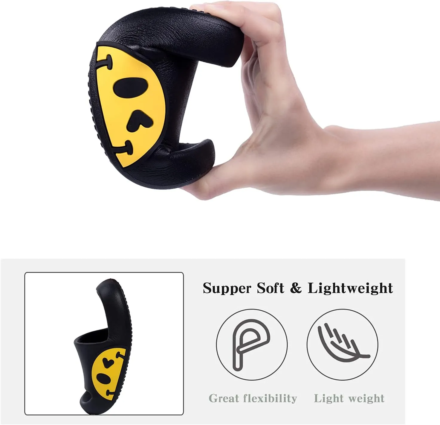 Womens Slides,Pillow Slippers Sandals for Men,Unisex Non slip Quick Dry Shower Shoes Indoor Outdoor Open Toe Spa Bath Pool Gym House Casual Massage Smile Face Slippers