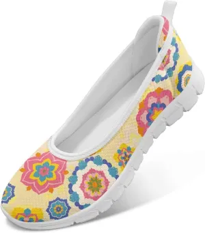 Womens Slip on Shoes Lightweight Printed Walking Shoes Stylish Loafers Non Slip Flat Shoes Low-top Casual Shoes SizeUS 6-11