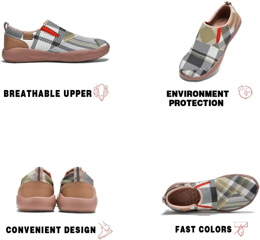 Women's Slip On Sneakers Casual Loafers Art Painted Comfort Soft Walking Shoes Cashew Floral Print Bandana Style