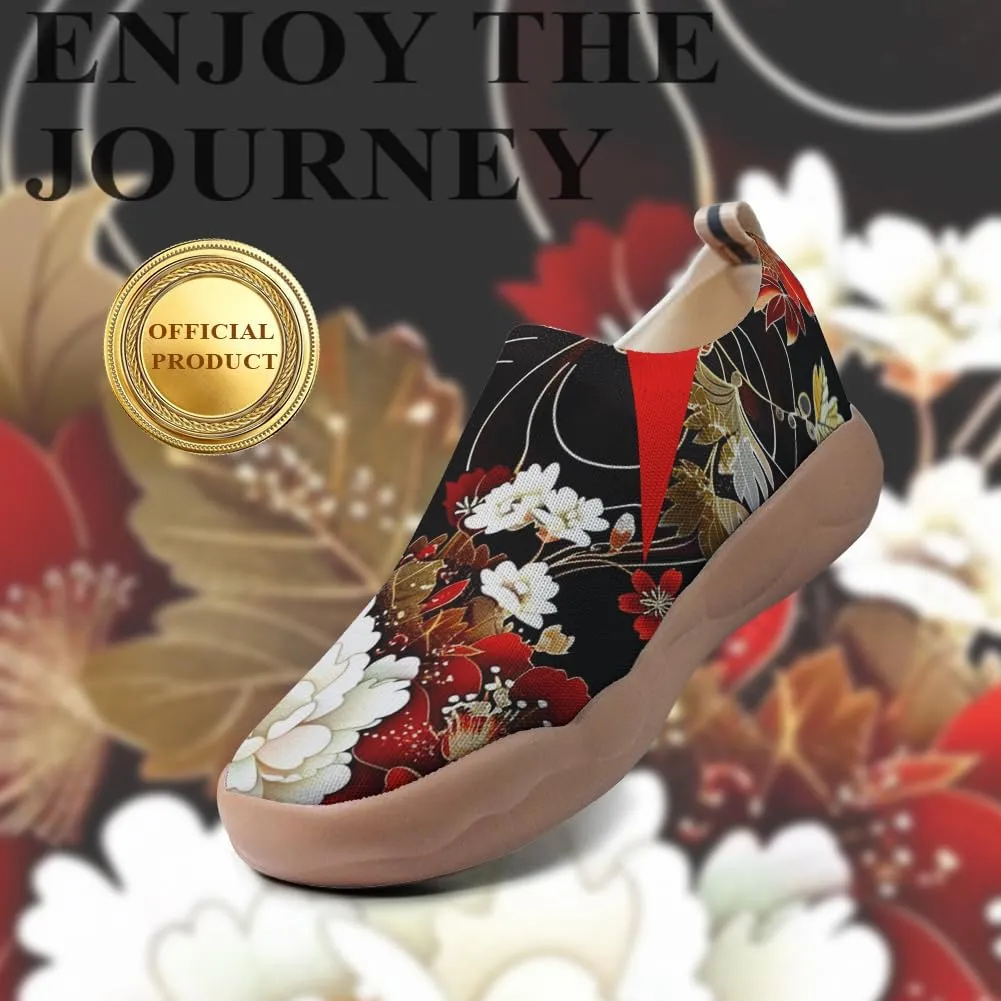 Women's Slip Ons Lightweight Flats Sneakers Walking Casual Loafers Art Painted Travel Shoes