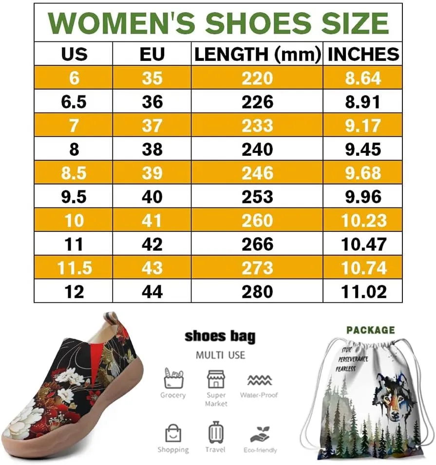 Women's Slip Ons Lightweight Flats Sneakers Walking Casual Loafers Art Painted Travel Shoes