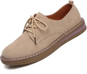 Women's Suede Lace Up Oxford Shoes Fashion Business Luxury Casual Flats Shoes Work Office Driving Sneakers Shoes