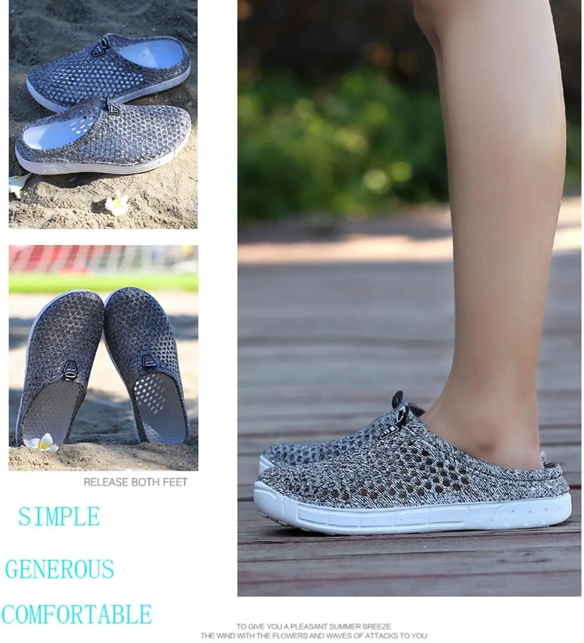 Women's Summer Beach Garden Clogs Shoes Soft Bottom Cave Sandals Thick Bottom Height Increasing Shoes Bathroom Non Slip Toe Shoes