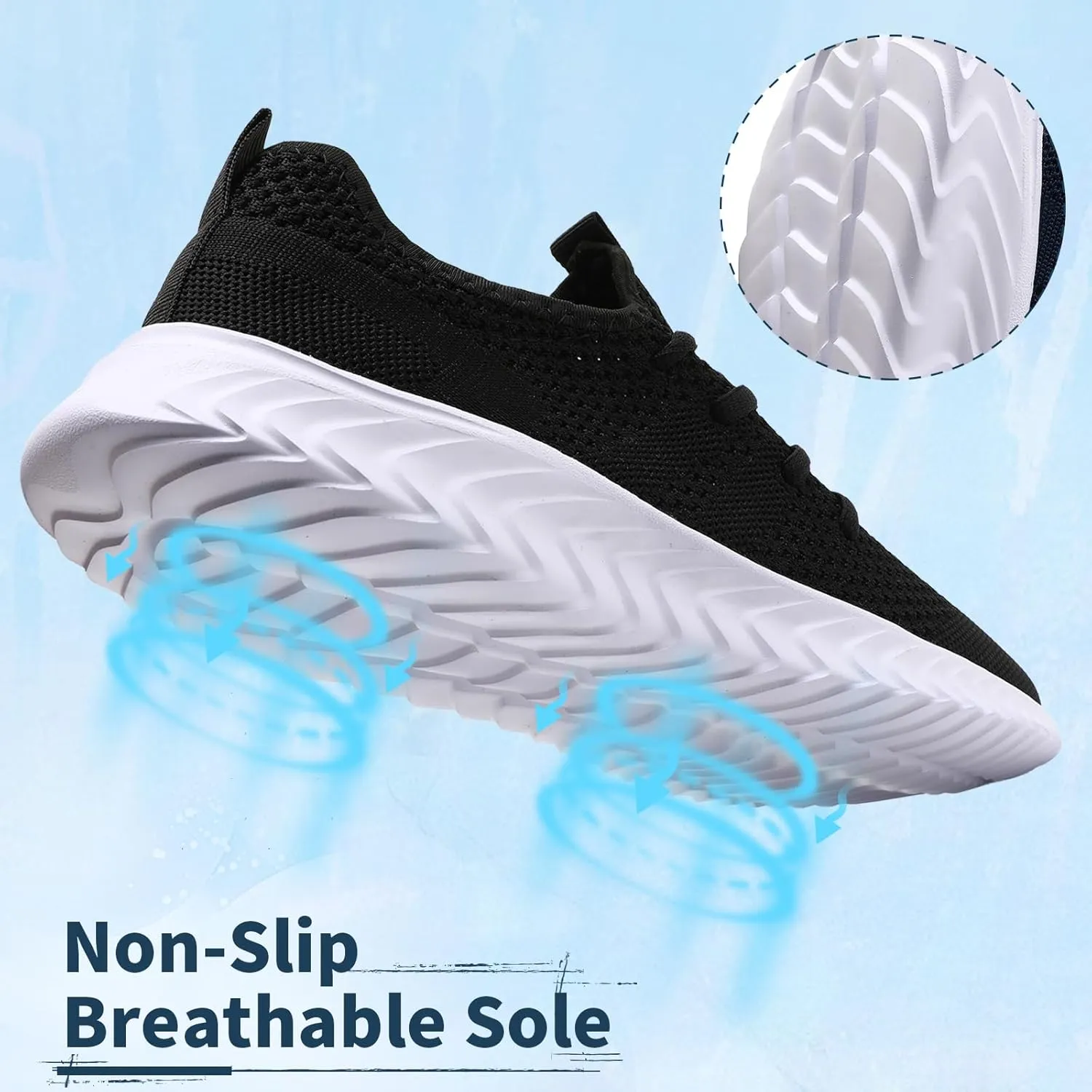 Womens Tennis Shoes Running Shoes - Gym Sneakers Shoes Walking Workout Shoes Non Slip Walking Athletic Slip On Lightweight Breathable Shoes