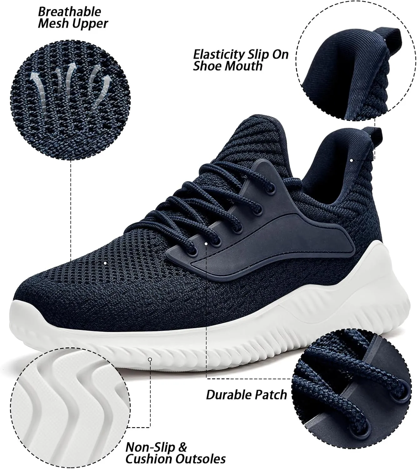 Womens Tennis Shoes Walking Sneakers - Memory Foam Running Slip On Gym Athletic Workout Nursing Comfort Work Shoe Lightweight
