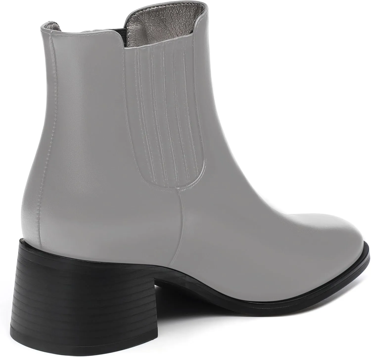 Women's Vintage Elastic Chelsea Ankle Boots, Fashion Low Block Slope Heel Round Toe Fall Slope Heel Boots Shoes