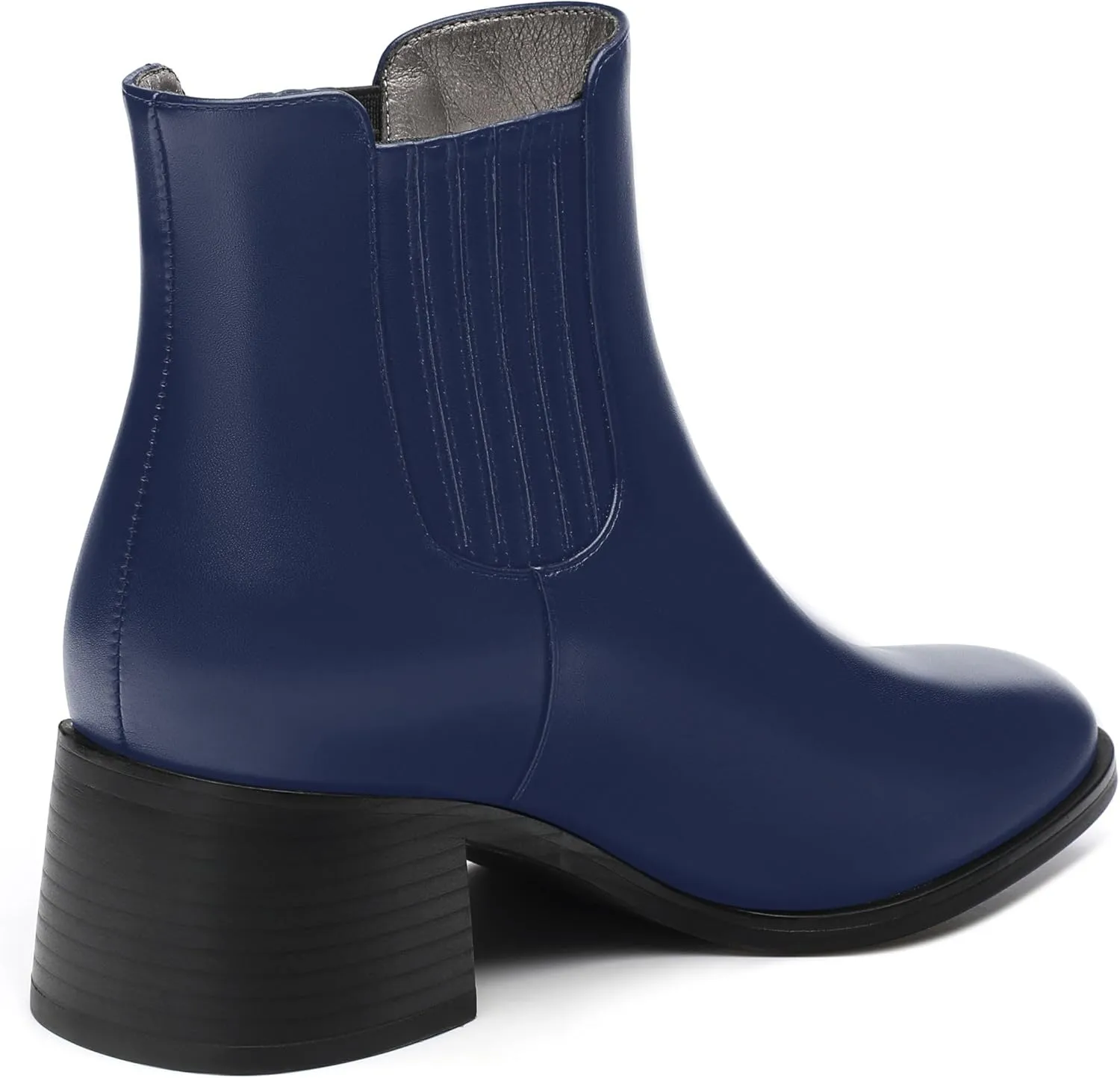 Women's Vintage Elastic Chelsea Ankle Boots, Fashion Low Block Slope Heel Round Toe Fall Slope Heel Boots Shoes