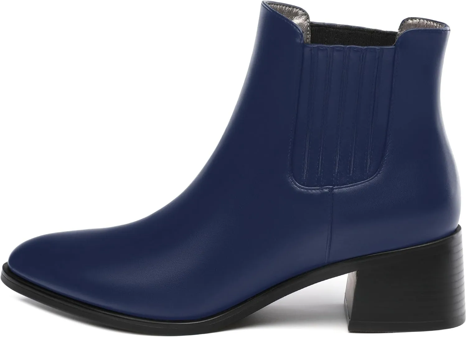 Women's Vintage Elastic Chelsea Ankle Boots, Fashion Low Block Slope Heel Round Toe Fall Slope Heel Boots Shoes