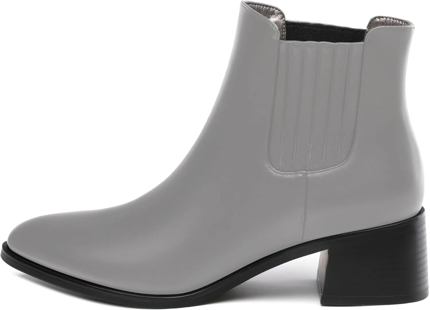 Women's Vintage Elastic Chelsea Ankle Boots, Fashion Low Block Slope Heel Round Toe Fall Slope Heel Boots Shoes