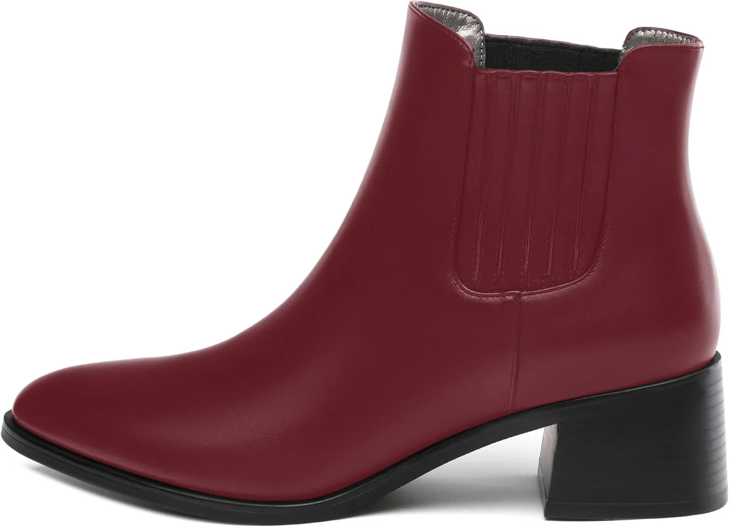Women's Vintage Elastic Chelsea Ankle Boots, Fashion Low Block Slope Heel Round Toe Fall Slope Heel Boots Shoes