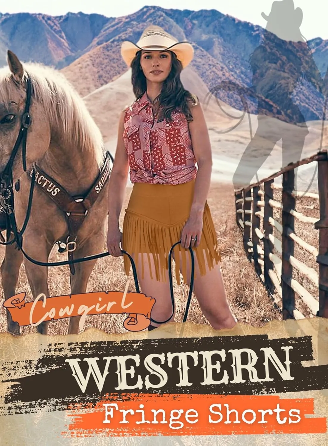 Womens Western Cowgirl Fringe Shorts - Country Concert Outfits Rave Booty Rodeo Festival Dance Boho Tassel Bottom