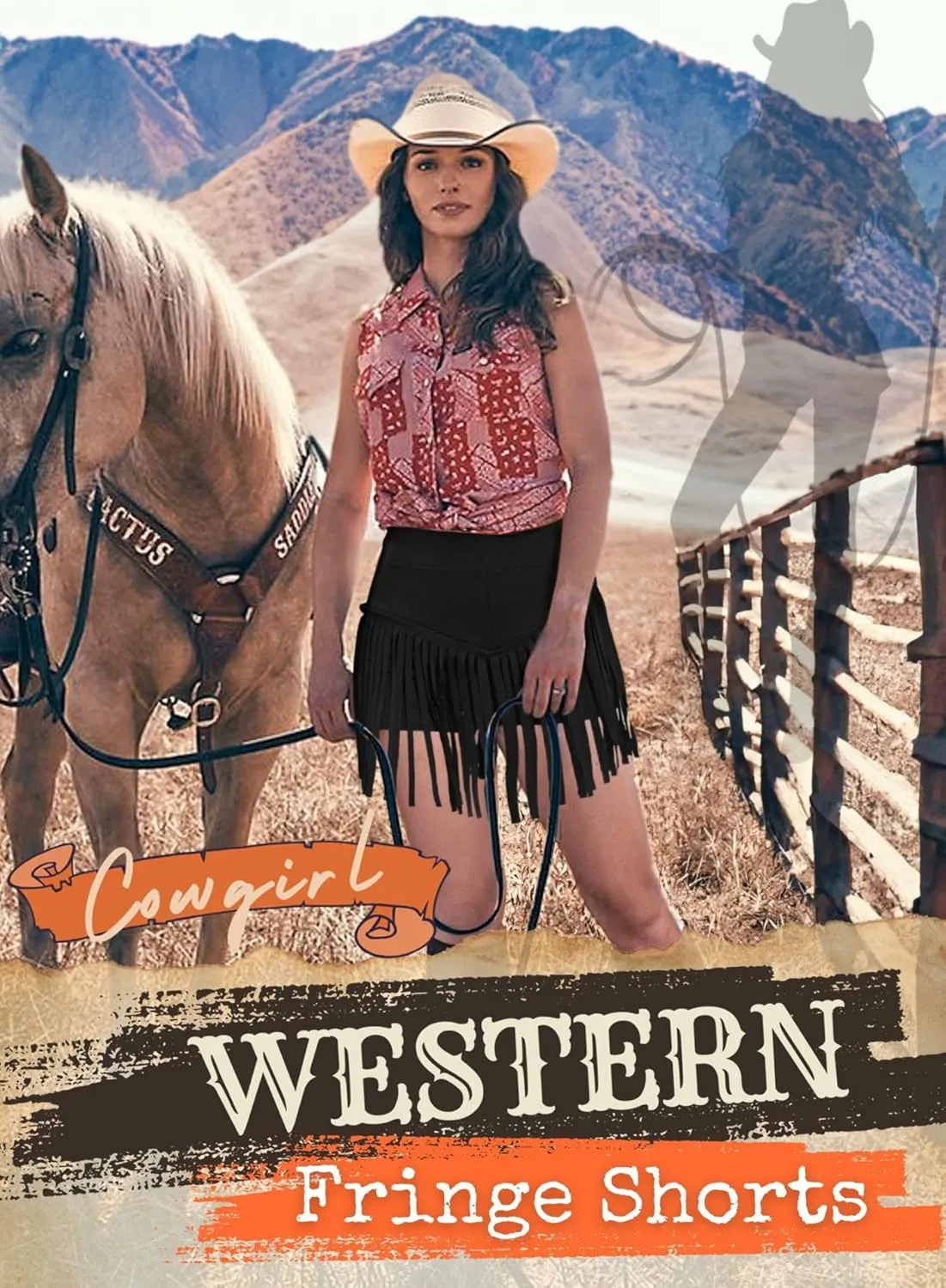 Womens Western Cowgirl Fringe Shorts - Country Concert Outfits Rave Booty Rodeo Festival Dance Boho Tassel Bottom