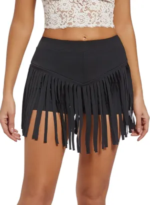 Womens Western Cowgirl Fringe Shorts - Country Concert Outfits Rave Booty Rodeo Festival Dance Boho Tassel Bottom