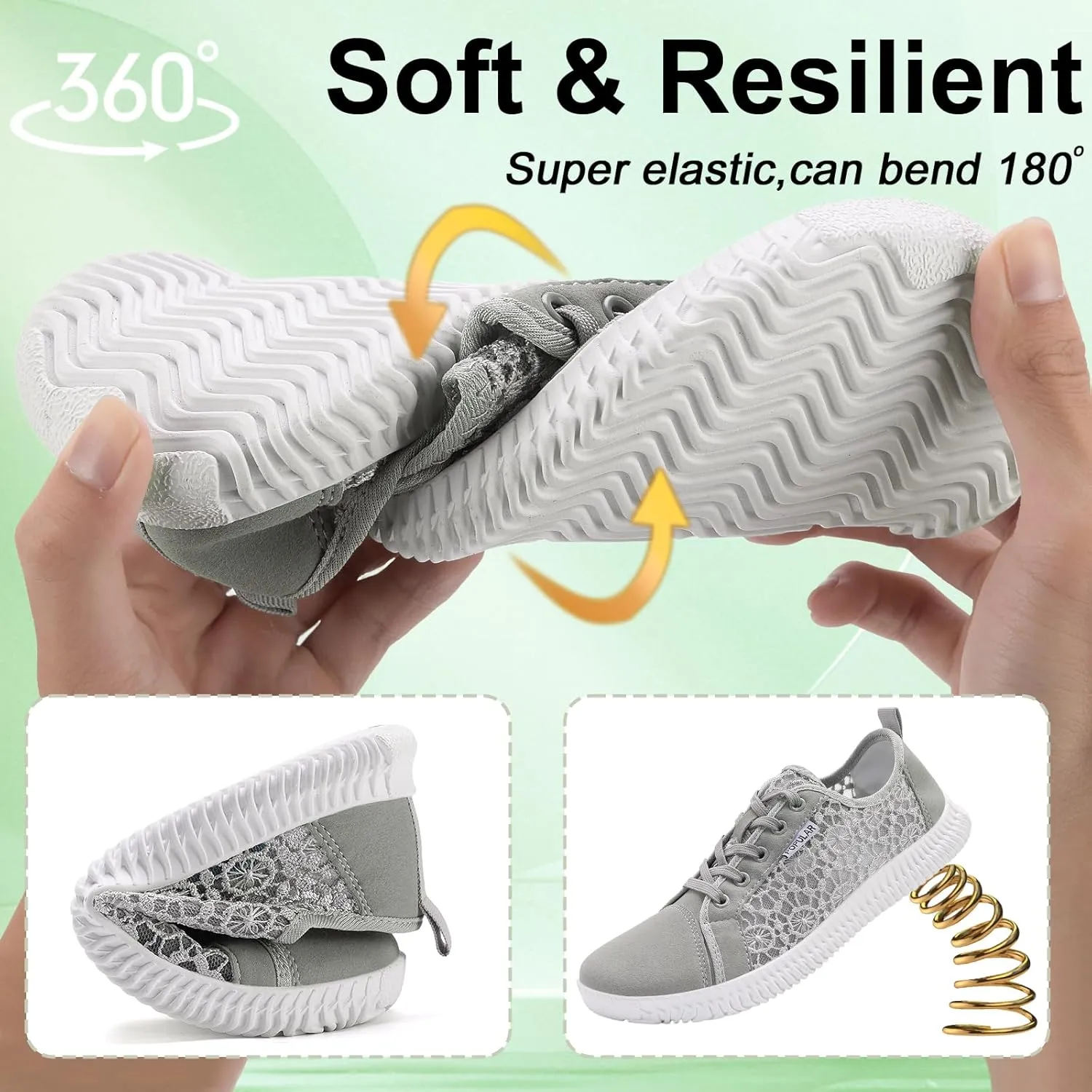 Women's Wide Toe Box Shoes Zero Drop Non Slip Extra Wide Width Fashion Sneakers Ultra Light Breathable Walking Shoes Casual Sneakers for Travel Work Trainers