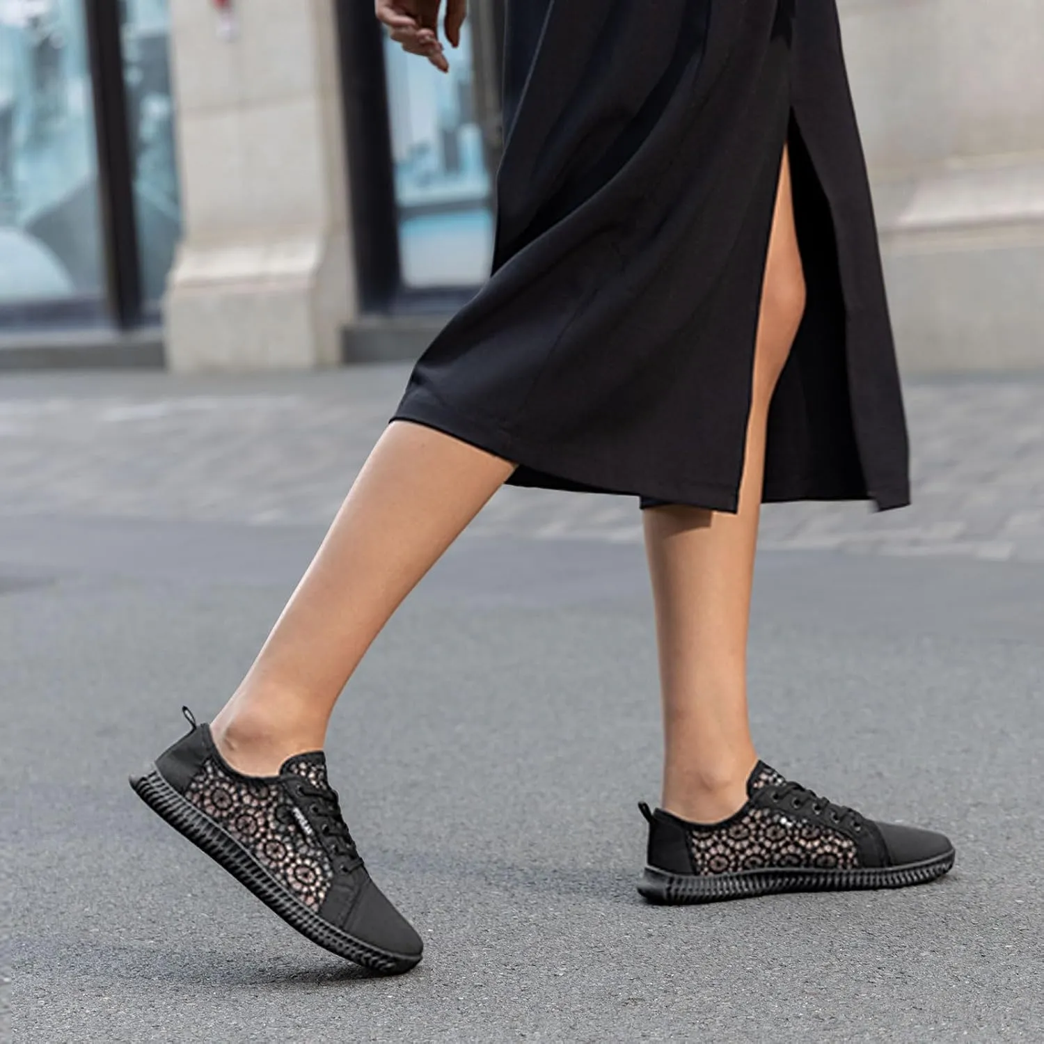 Women's Wide Toe Box Shoes Zero Drop Non Slip Extra Wide Width Fashion Sneakers Ultra Light Breathable Walking Shoes Casual Sneakers for Travel Work Trainers