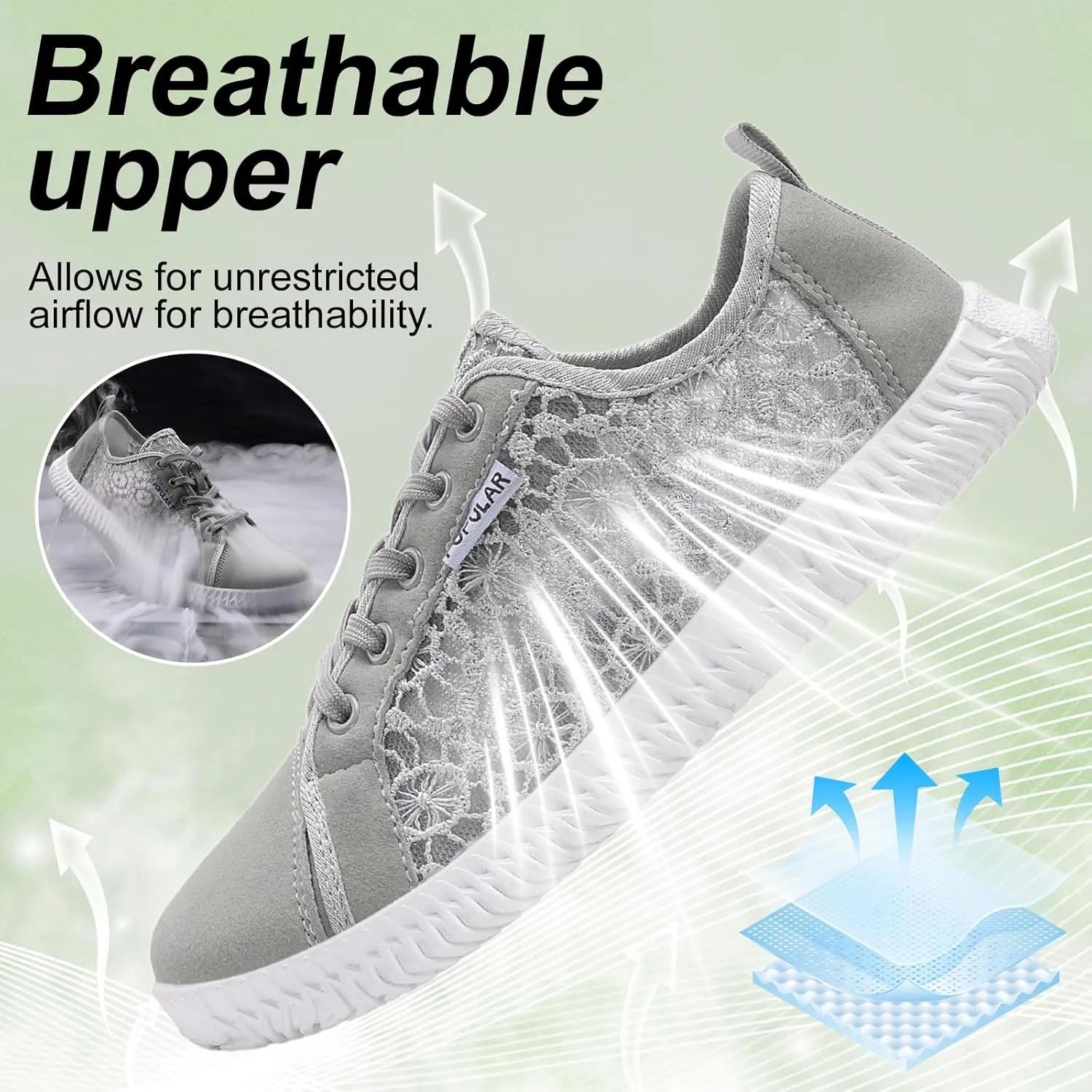 Women's Wide Toe Box Shoes Zero Drop Non Slip Extra Wide Width Fashion Sneakers Ultra Light Breathable Walking Shoes Casual Sneakers for Travel Work Trainers