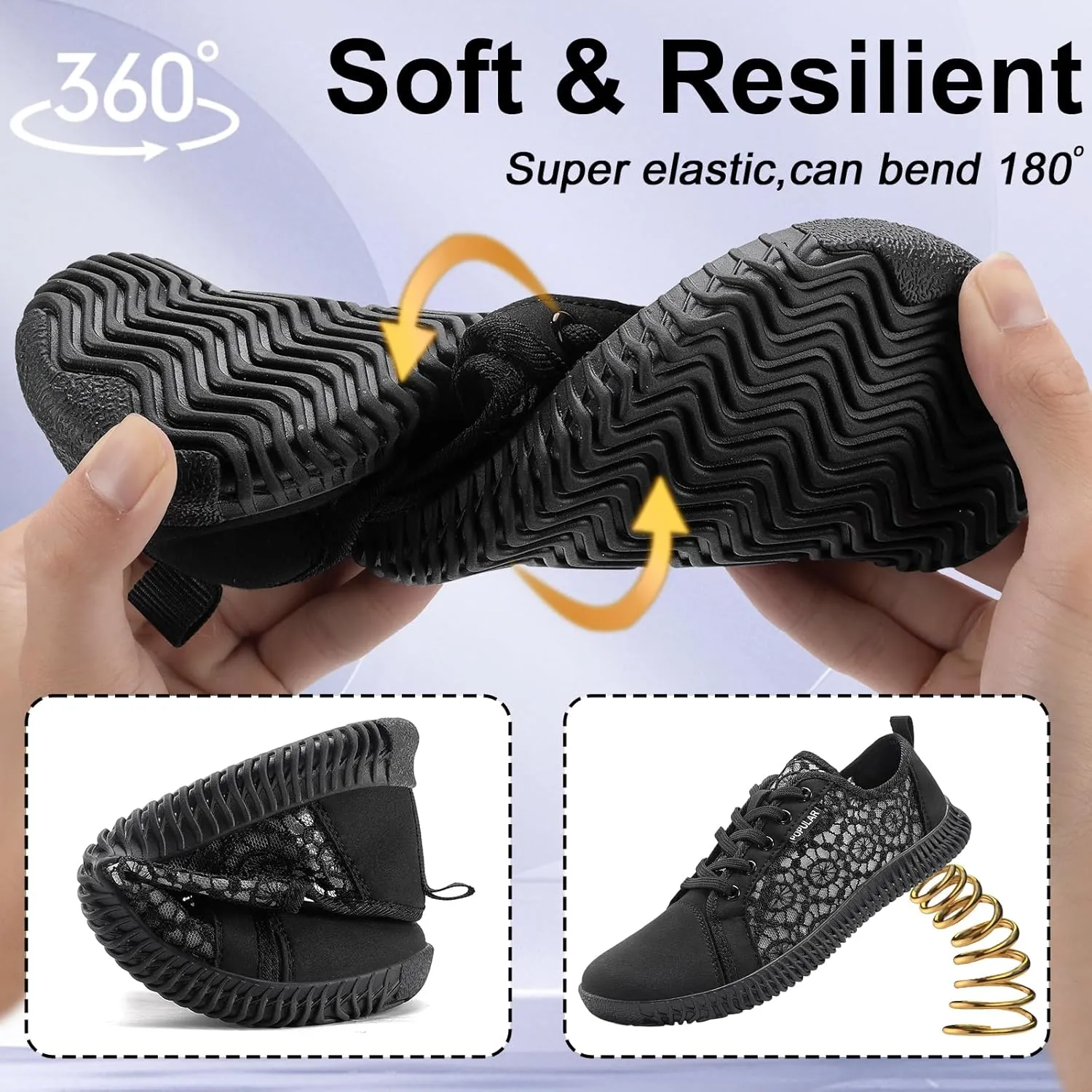 Women's Wide Toe Box Shoes Zero Drop Non Slip Extra Wide Width Fashion Sneakers Ultra Light Breathable Walking Shoes Casual Sneakers for Travel Work Trainers
