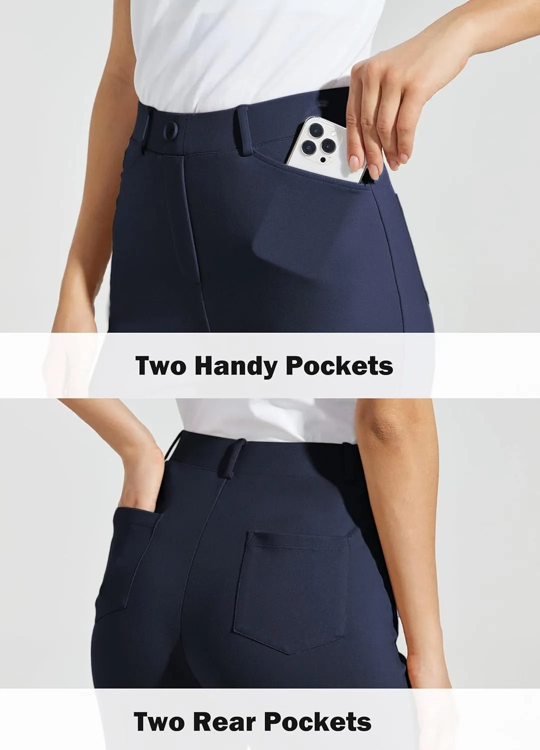 Women's Yoga Dress Pants Bootcut Work Slacks Stretch Office with Belt Loops 4 Pockets 28“/29"/30"/31"/33"