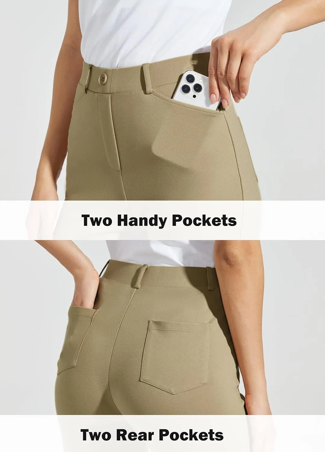 Women's Yoga Dress Pants Bootcut Work Slacks Stretch Office with Belt Loops 4 Pockets 28“/29"/30"/31"/33"